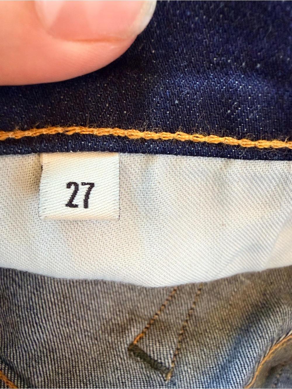 Imogene + Willie The Imogene Slim Straight Jeans Dark Indigo Stretch Denim Sz 27 - Picture 11 of 13
